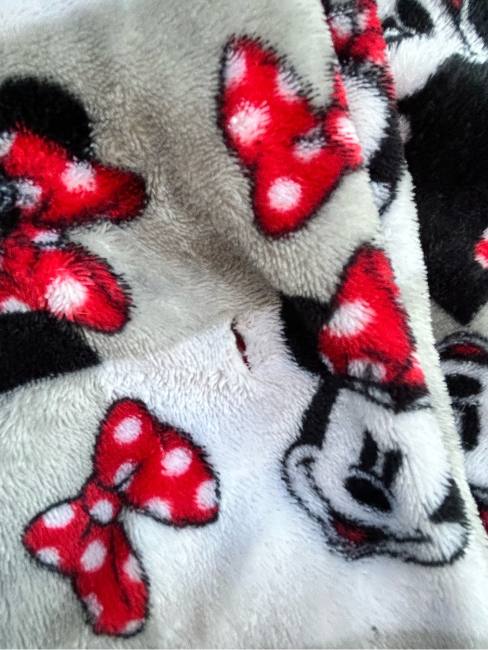Disney Women’s Minnie Mouse Fleece Pajama Pants in White, Red & Black - Picture 3 of 4